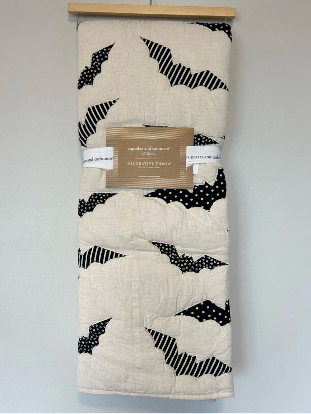 Cupcakes and Cashmere Decorative Throw Quilt 50”x70” - Black Bats